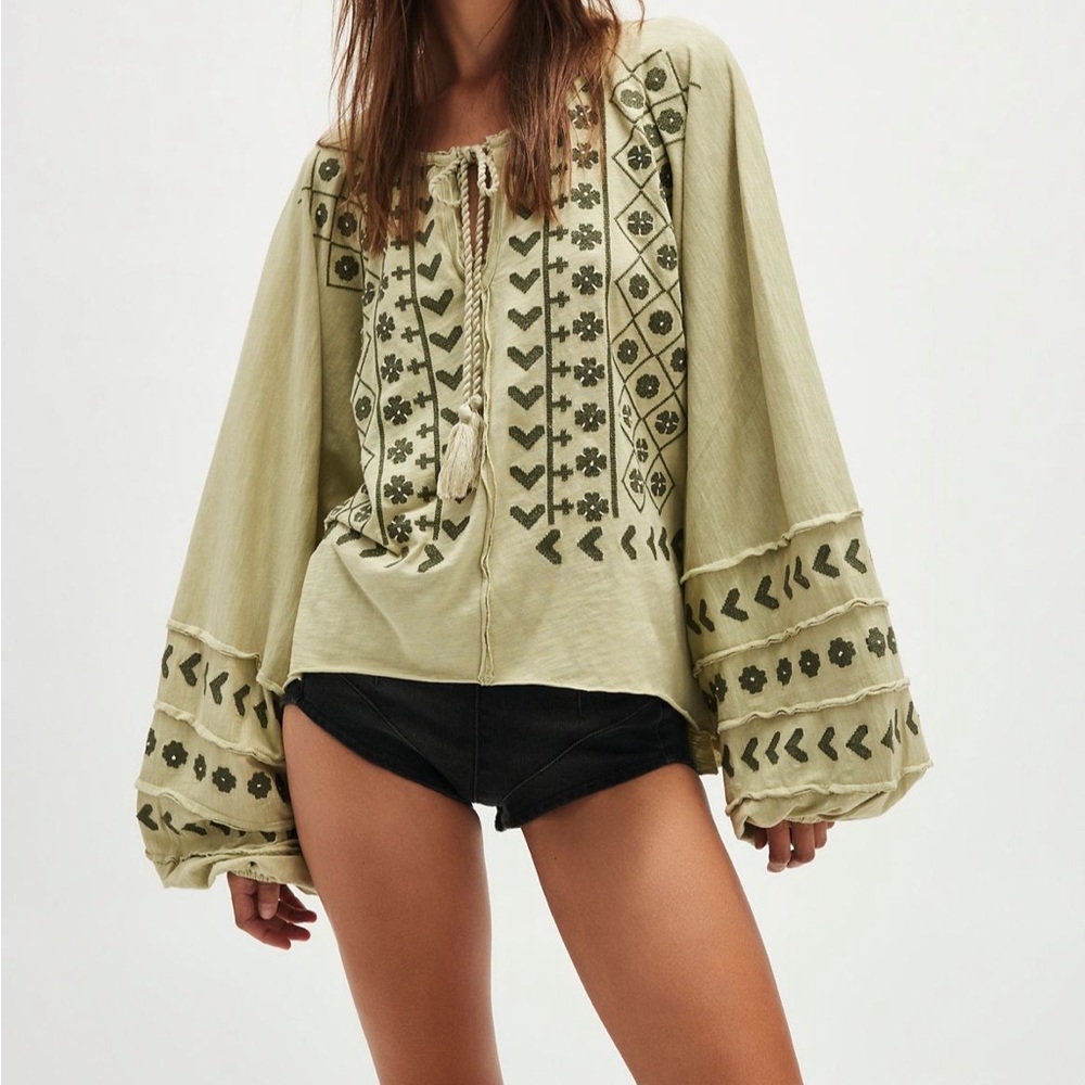 Free People Embroidered Top
